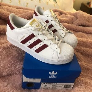 Adidas Superstar Maroon Stripes